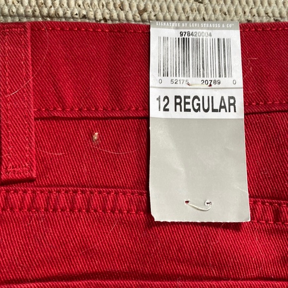 Signature by Levi Strauss Skinny Fit kids jeans pants Red NWT NEW 12 Regular - Picture 4 of 9